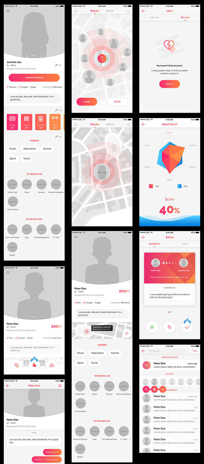 相亲交友APP界面设计 打造高效红娘移动软件的PSD素材模板指南